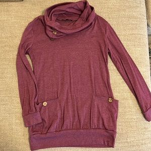 Amazon brand cowl neck long sleeve shirt.